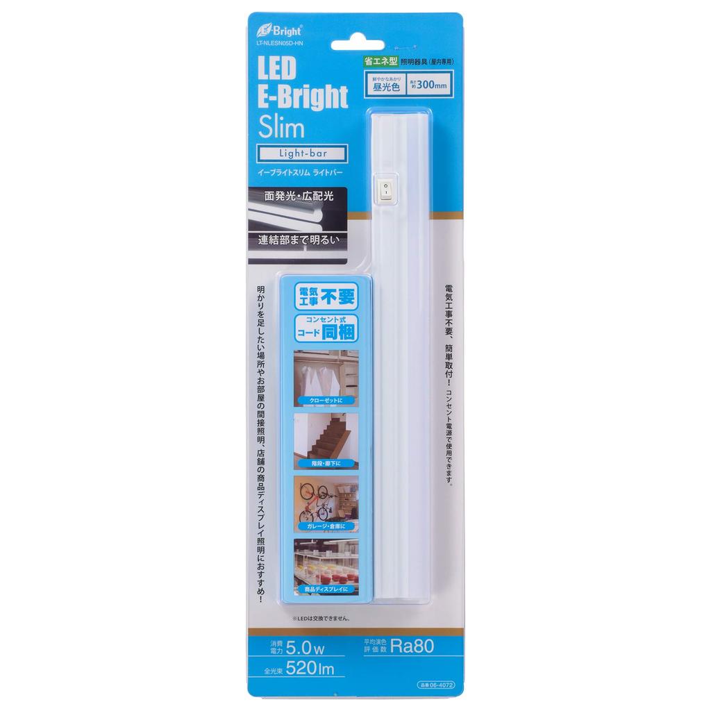 OHM Electric LED E-Bright Slim Light Bar, 300mm, Daylight, LT-NLESN05D-HN, 06-4072