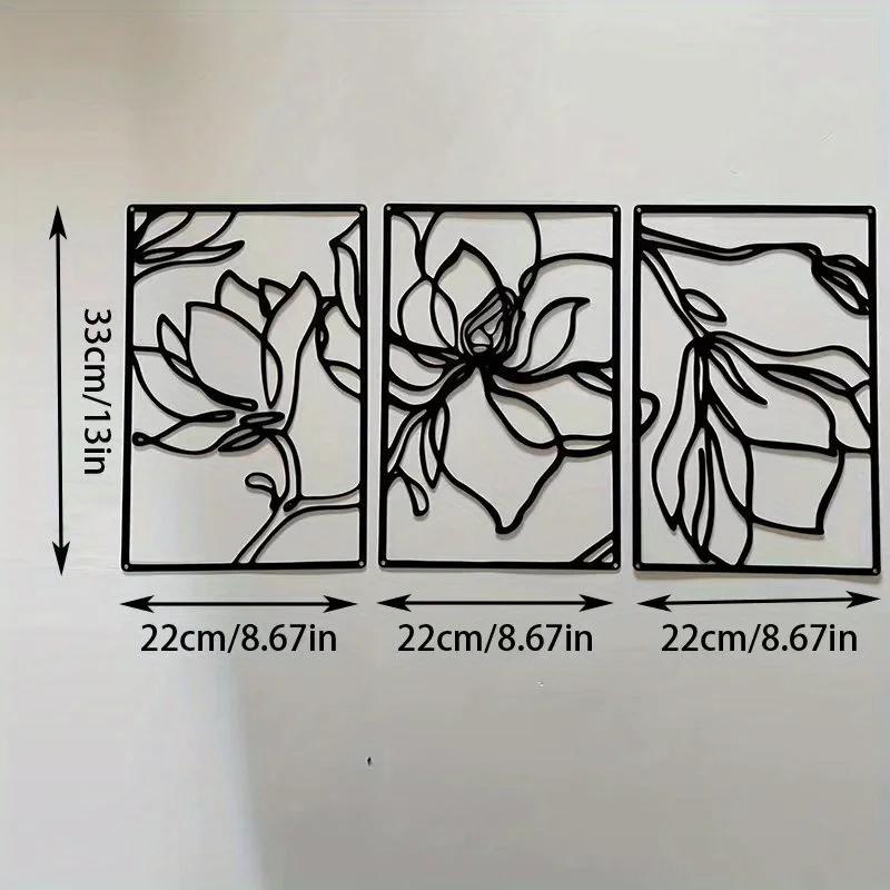 

Металлические цветы настенный декор - современная абстрактная природа цветочная линейная скульптура. Минималистичное настенное искусство для вашего дома светло-серый