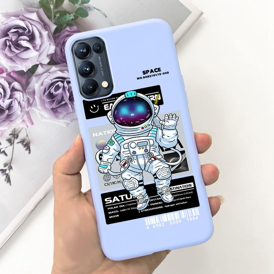 For OPPO Reno5 Pro 5G 4G Reno5 Phone Case Reno 5 5Pro CPH2201 CPH2145 Cute Cat Cartoon Candy Color Soft Silicone TPU Back Cover