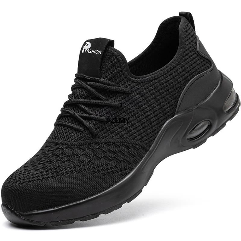 

Модные защитные туфли со стальным носком для мужчин, дышащие рабочие кроссовки, рабочие защитные ботинки на воздушной подушке, устойчивые к проколам, промышленная рабочая обувь для мужчин 48 чёрный