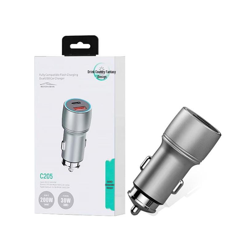 Dual USB+PD QC3.0 Mini Metal Fast Car Charger