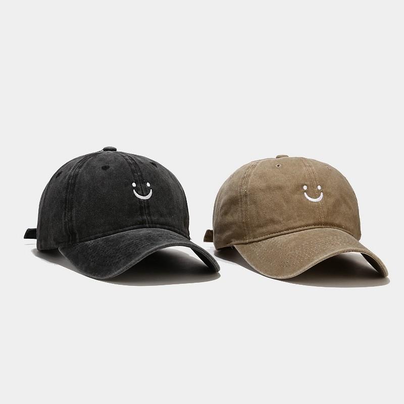 Emoji Face Washable Cotton Baseball Cap With Sun Protection For Casual Men Women