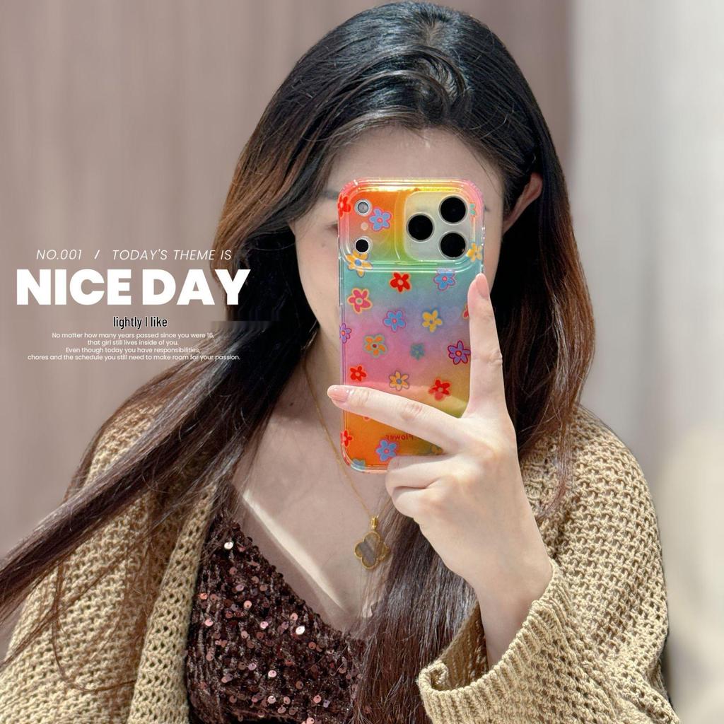 Summer Gradient Flower iPhone Case, Compatible with iPhone 16 and 17 Pro Max