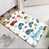 Custom Name Cute Cars Printed Carpet, for Office Chair Living Room Bedroom Kitchen Room Decor Gifts.