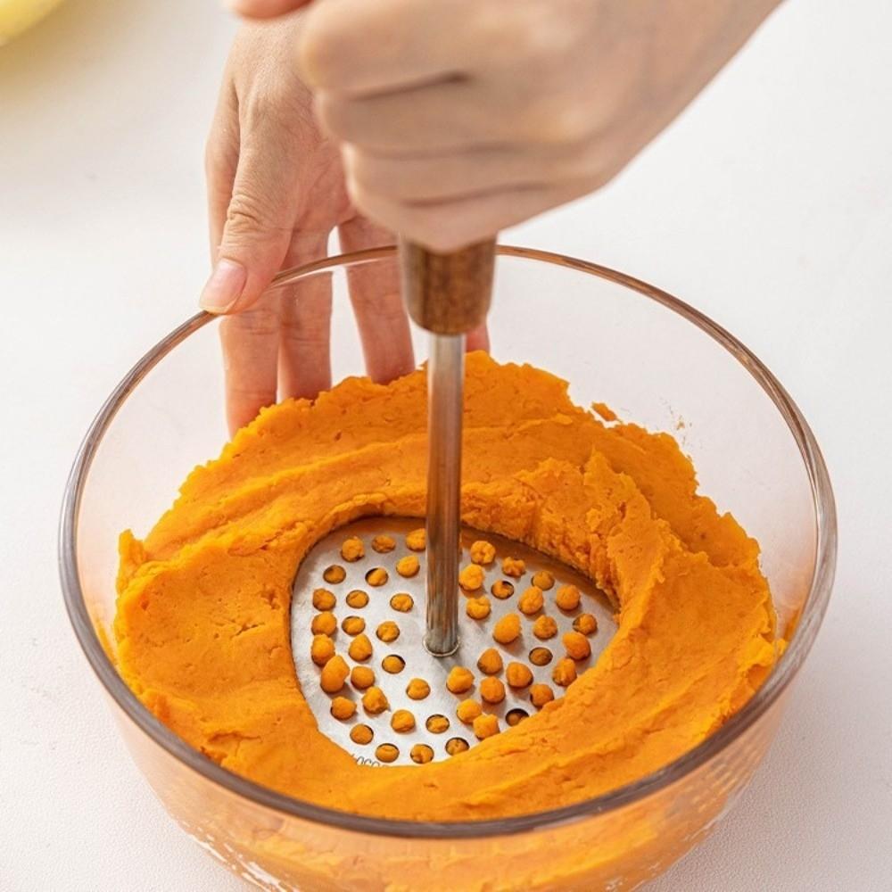 Wooden Handle Potatoes Masher Stainless Steel Avocado Masher Hand Tool Kitchen Tool  Kitchen