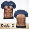 Men's Realistic Muscle Uniform T-Shirt 3D Police Officer Costume Tee (S-5XL)