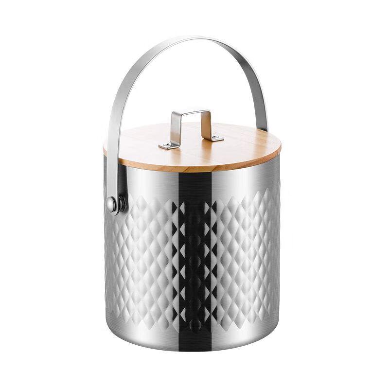 Double-Layer Stainless Steel Ice Bucket