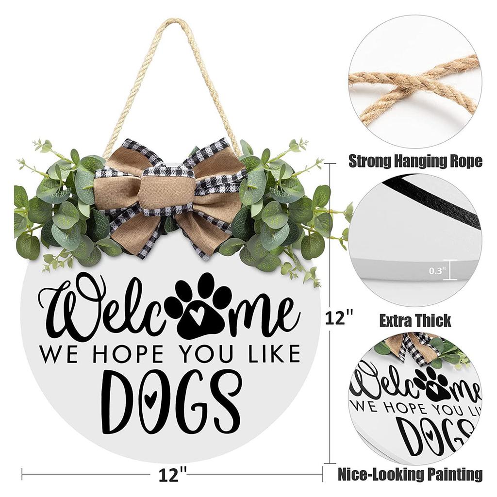 Welcome Sign for Front Door Porch Reusable Door Hanging Sign Greeting Guests & Passers-by