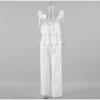 Casual White Cotton and Linen Women's Suit 2026 Spring Summer Fashion Fly Sleeve Tops Wide-leg Pants Solid Color Two-piece Suits