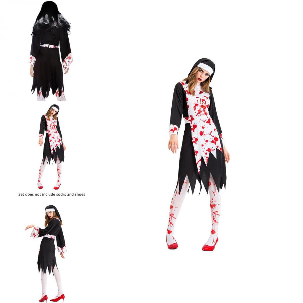 Blood Print Turtleneck Long Sleeve Fancy Dress For Ladies