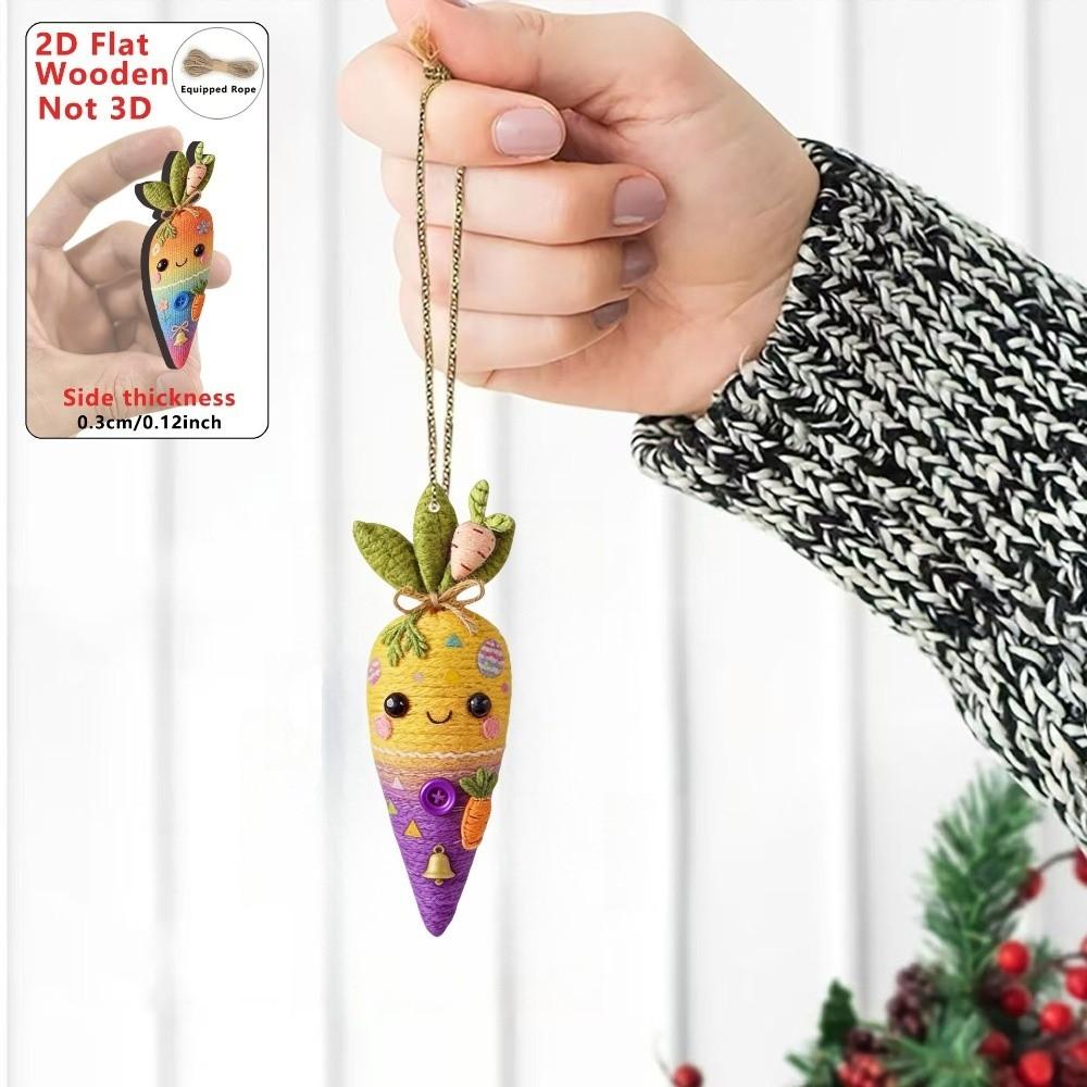 15PCS/30PCS 2D Design Easter Egg Decoration Hanging Ring Easter Egg Pendant  Spring Decoration