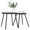 Tuin Salontafel Set 2 stuks Rond Zwart Poedergecoat Staal