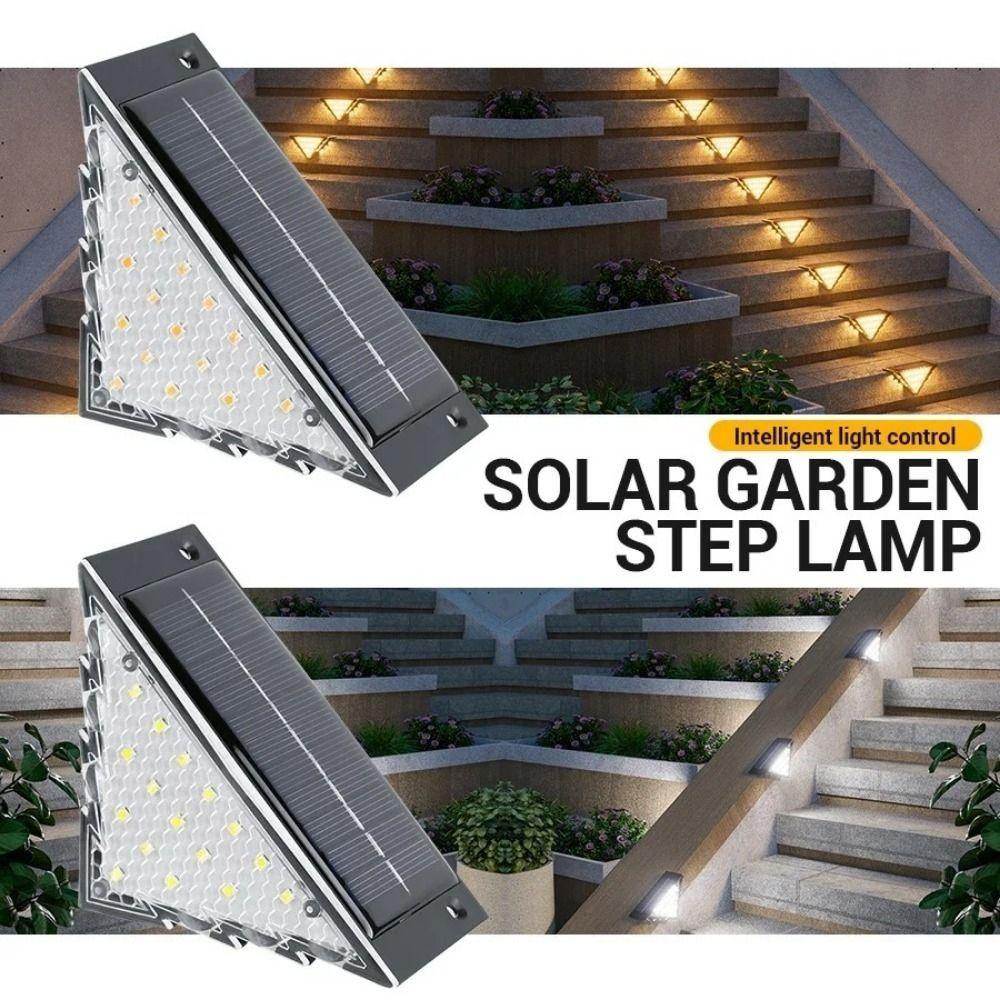 White/Warm Light Outdoor Solar Step Lights Landscape Light Terrace Guardrail Decoration
