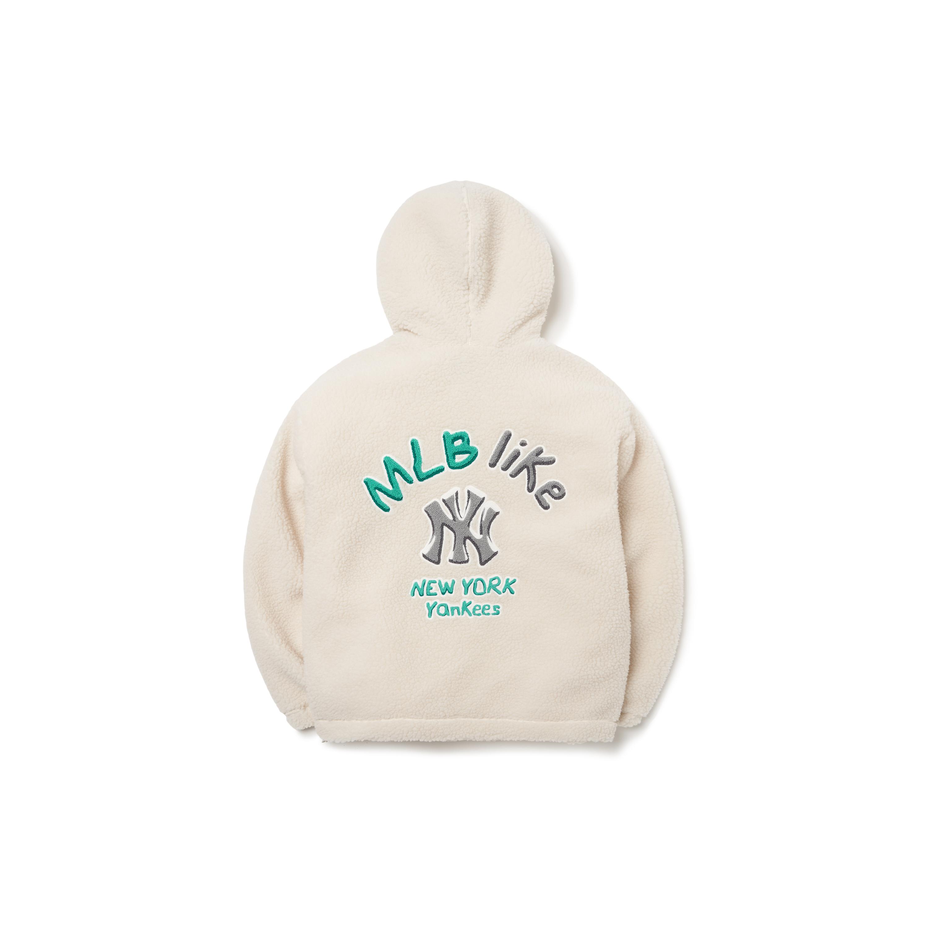 

New MLB New York Yankees Velvet Jackets Unisex Milk White 3AJPF1716-50CRS XS