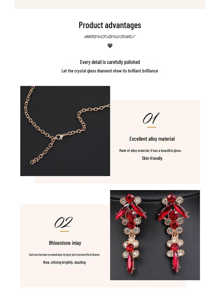 Elegantes Kristall Braut Halsketten Set - Hochwertiger Schmuck für Hochzeiten & Bankette