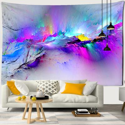 Tapeçaria de parede colorida com linhas, arte para pendurar na parede, fundo hippie, Ccloth, tapete de mesa boêmio, decoração para sala de estar e casa