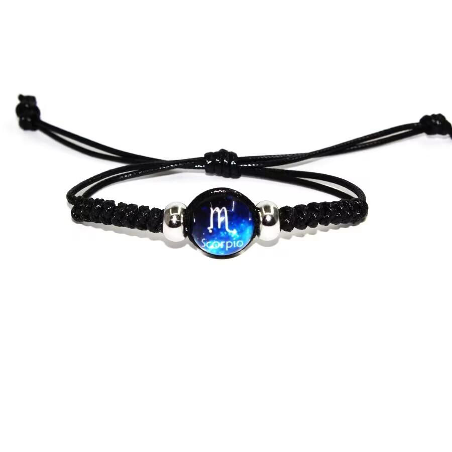 12 Constellation Twelve Constellation Bracelet Hand-woven Adjustable Rope Bracelets For Men Women Black  Bracelet Boy