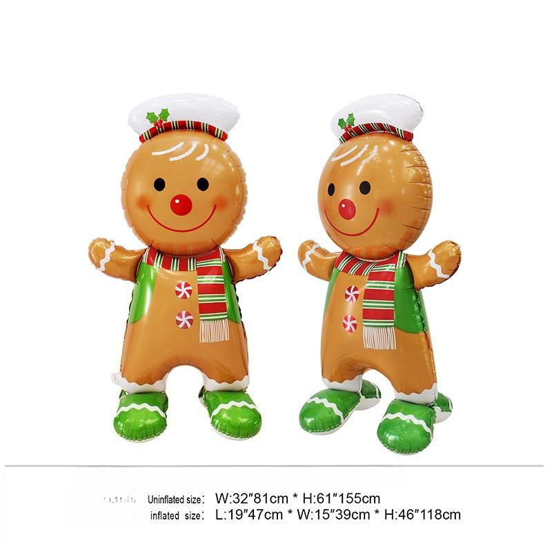 2pcs 60Inch Aluminum Foil Balloons Featuring Santa Claus And a Snowman - For Various Themed Events Such As Christmas Decorations
