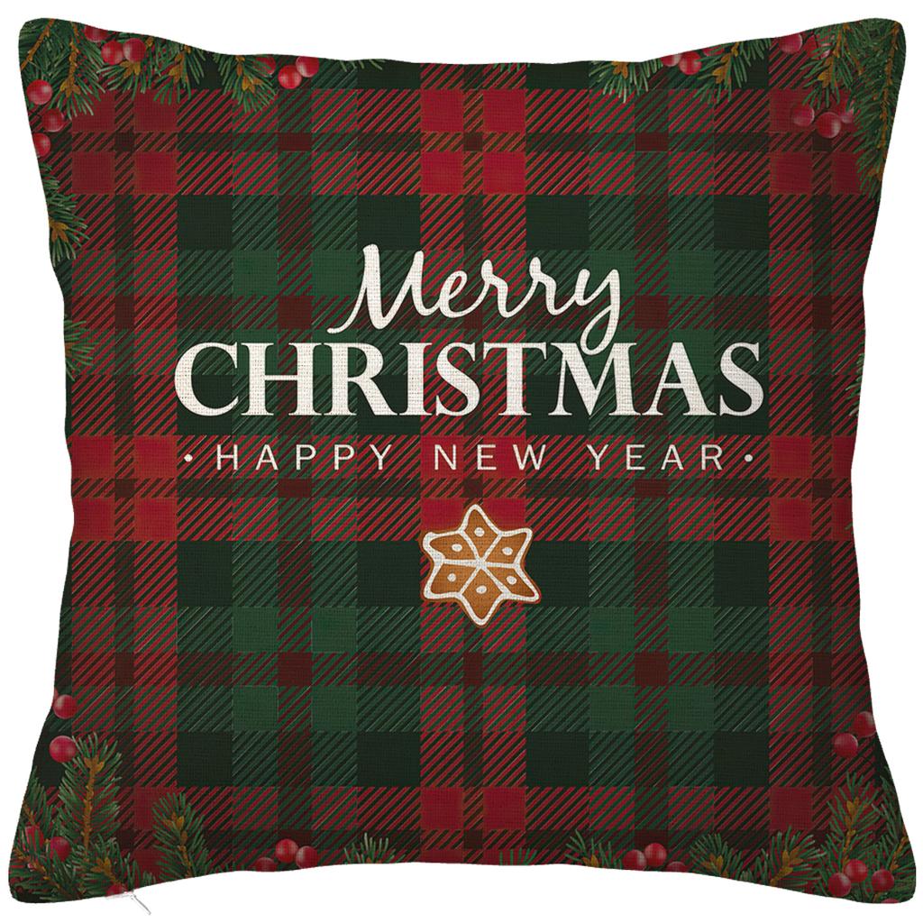Christmas decoration red and green faro plaid pillowcase home decoration living room sofa cushion cover 50*50 40*40 45*45 60*60