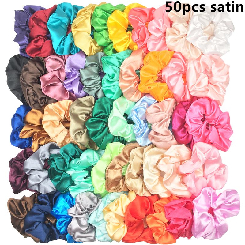 50/40/30 Stück/10 Stück Haargummis für Frauen Mädchen Plüsch Elastisches Band Gummiband Weihnachten Weihnachtsmann Accessoires Flauschiger Kunstpelz Satin