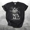 Vintage Lustiges Katzen-Shirt, Punk-Kätzchen, Oversize, Damen, Herren, Komfort