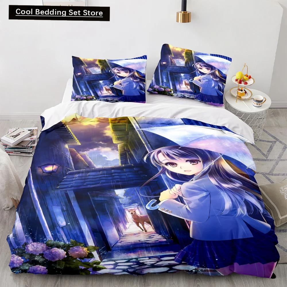 Anime Kawaii Sexy Girl Bedding Set,Duvet Cover Comforter Bed Set Quilt Cover Pillowcase,King Queen Twin Size Boys Girls Adults