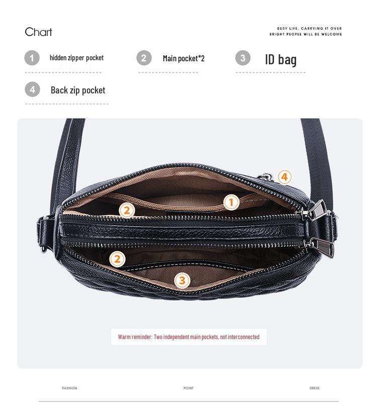 Genuine Leather Large Capacity Women's Shoulder & Crossbody Bag with Diamond Pattern - 2026 Trendy Casual Fashion Backpack