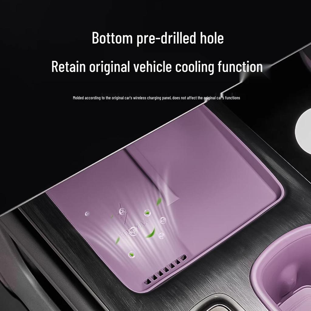 Silicone Pad for Xiaomi SU7 Wireless Charger: Dustproof, Anti-slip, Heat Dissipation for Car Console
