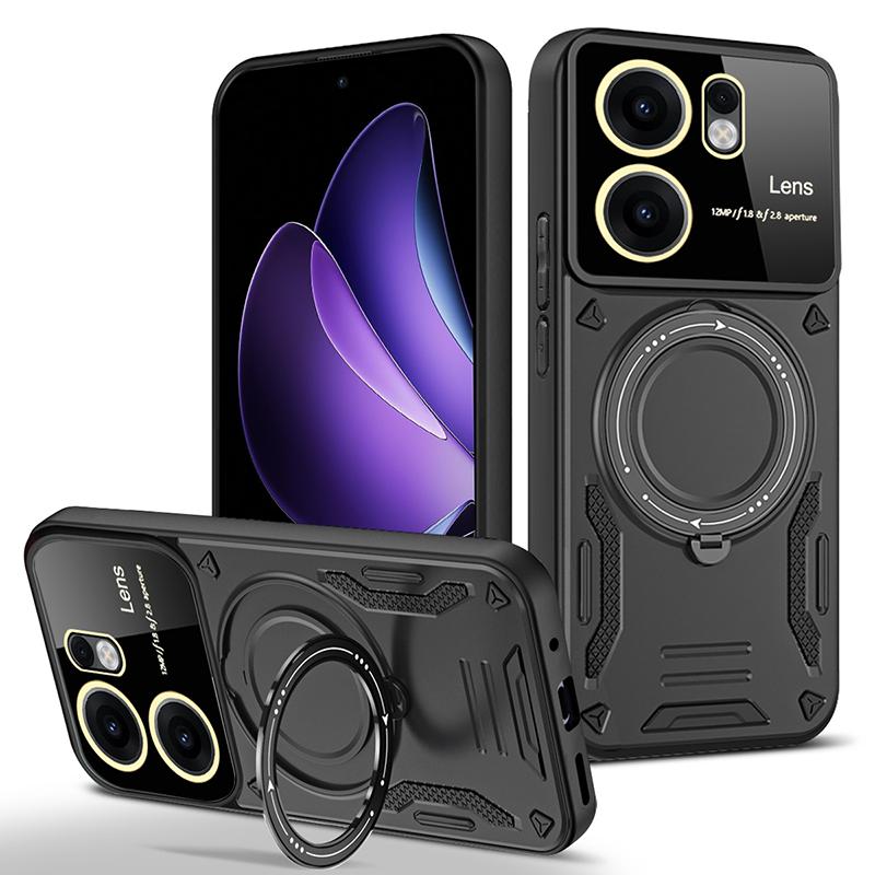 For Realme C55 Luxury Bracket Shockproof Armor Case For Realme C53 C55 C75 Silicone Bumper Hard PC Cover Coque For Realme C75 4G