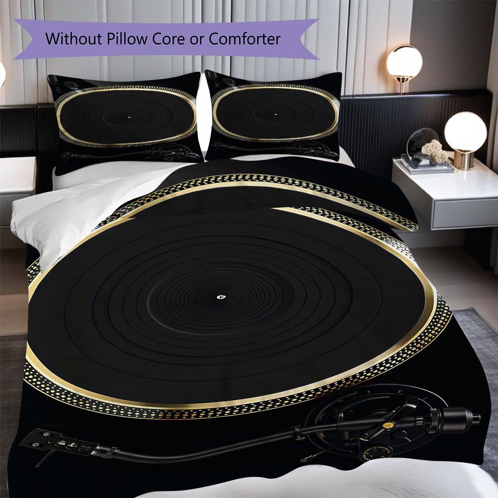 1PC Music, Guitar Theme Bedding Quilt Set Quilt Cover Pillowcase Home Decoration Birthday Gift (1 * Duvet Cover + 2 * Pillowcase, Without Core)