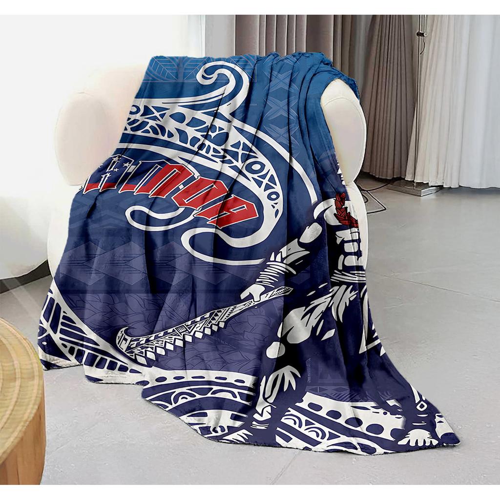 Samoa warrior pattern Blanket for Sofa Bed Travel Camping Living Room Office Conditioning Blanket for All Seasons Gifts