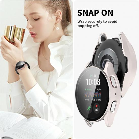 Intended for Samsung Galaxy Watch 7 40mm 44mm Case Built-in Screen Protector Hard PC Rugged Bumper Resistant Protective Face Cover for Galaxy Watch 7