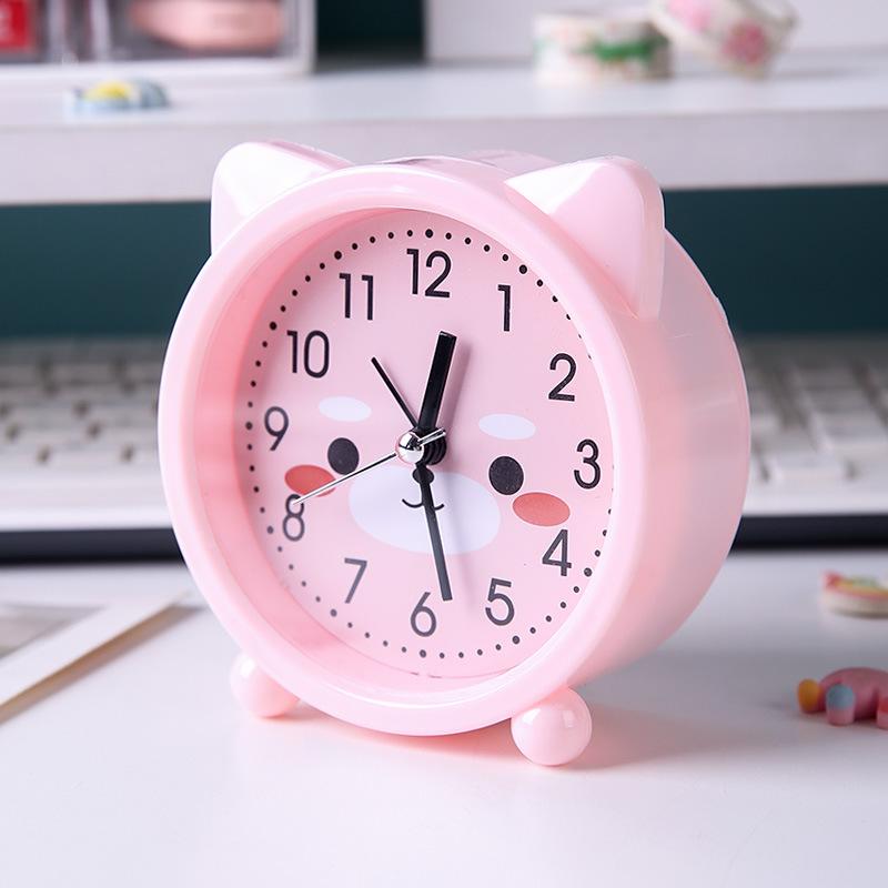 Alarm Clock Student Children Simple Stylish Silent Bedside Bedroom Wake Up Clock Cute Cartoon Clock Desk Gift
