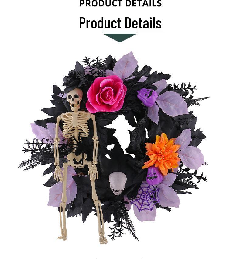 Halloween Skull Wreath: Hong Kong Love Door Ornament & Porch Decoration