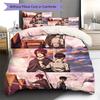 Attack On Titan Pattern Bedding,Quilt Set Quilt Cover Pillowcase Home Birthday Gift (1 * Duvet Cover + 2 * Pillowcase, Without Core)