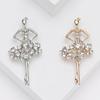 Diamond-Encrusted Ballet Girl Brooch, Temperament Clothing Accessories Pin Brooch