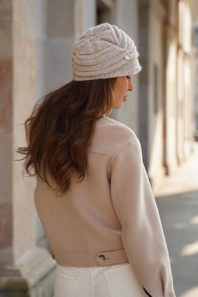 Damen-Wintermütze mit Baseballkappe, Beige Farbe, Kamea - Cometa