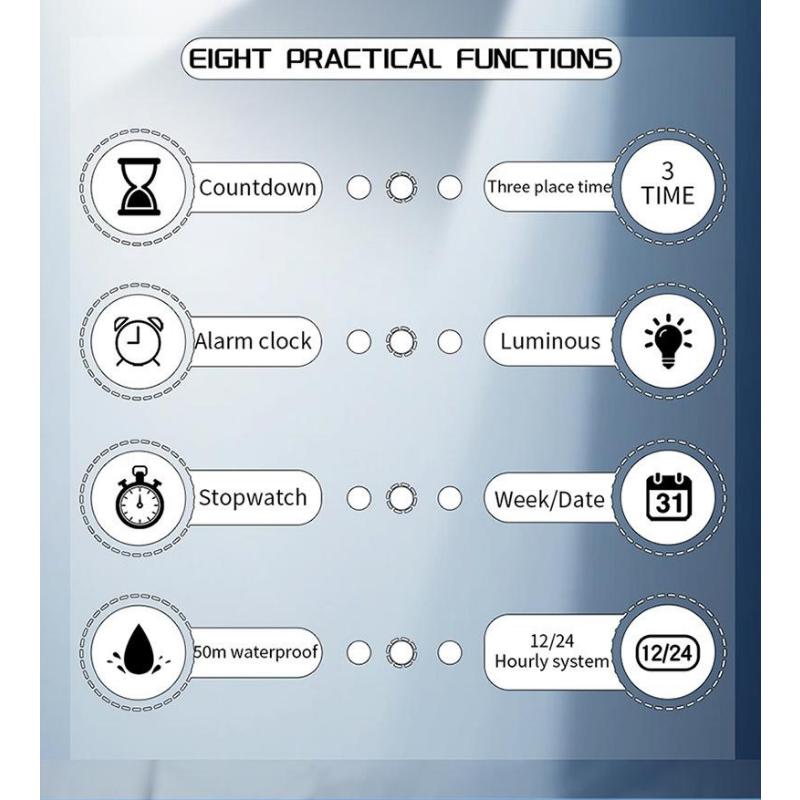 SANDA Multifunctional Military Watch for Men Dual Display Digital Waterproof Luminous Mens Wristwatches Quartz Clock Sport Watches