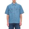 Givenchy Short Sleeve Boxy Fit Denim Shirt BM60WZ50P9-452