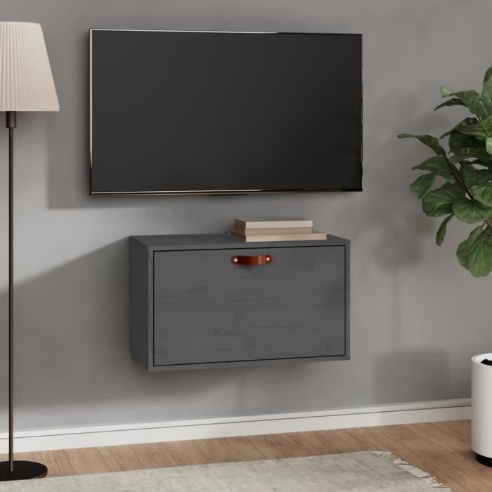 VidaXL Wall Cabinet Grey 60x30x35 Cm Solid Pine Wood 818352
