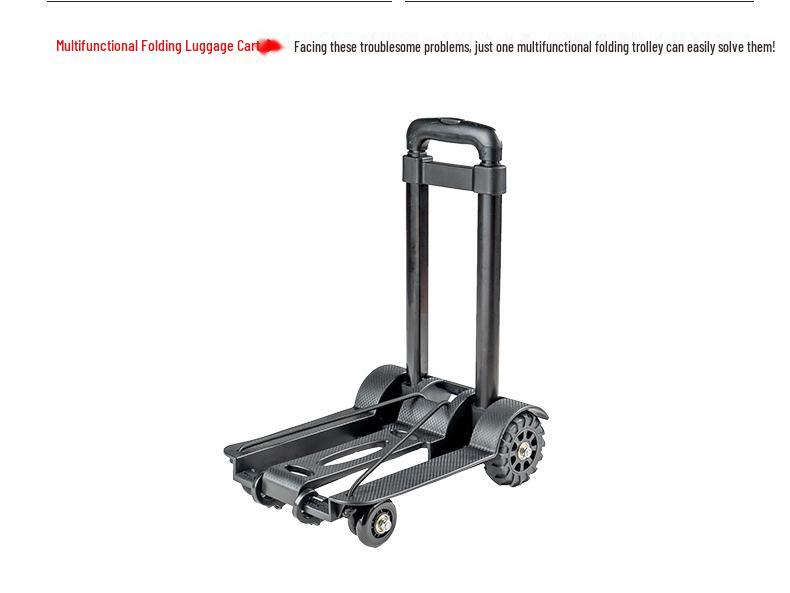 Compact 4-Wheel Folding Shopping Cart and Luggage Trolley