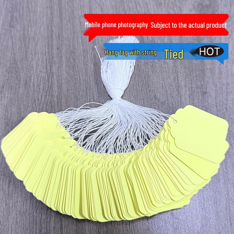 Color Adhesive Jewelry Hang Tags with String - Blank Paper Labels for Handwriting