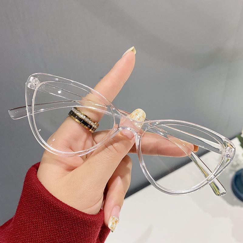 Korean Retro Cat-Eye Anti-Blue Light Glasses - Trendy Fashion Frame for Women and Students