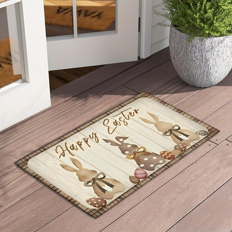 Cartoon Bunny Pattern Soft Kitchen Rug Anti-Fatigue Kitchen Rug Waterproof Non-Slip Rugs Set Runner Rug Bedside Rug Absorbent Carpet For Kitchen
