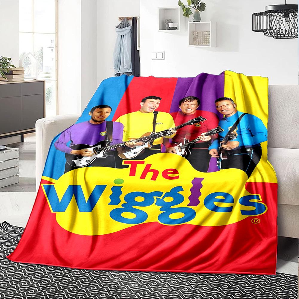 Wiggles Band Flannel Blanket Super Soft Warm Cozy Blanket for Sofa Bed Office Travel All‑Season Home Decor Gift