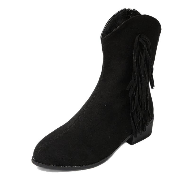 New Pointed-toe Low-heeled Women's Boots for Plate-size Shoes and Ankle Boots