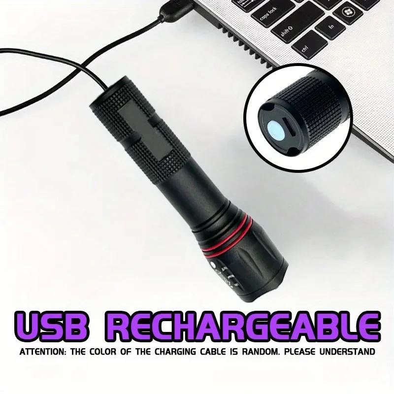 T6 LED UV Flashlight 395nm-Zoomable Ultraviolet Torch for Scorpion Hunting,Fluorescent Detection&Pet Stain Finding (Blacklight)