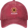 Autism Awareness Sunflower Love Accept Understand Denim Baseball Cap Unisex Adult Casual Sun Protection