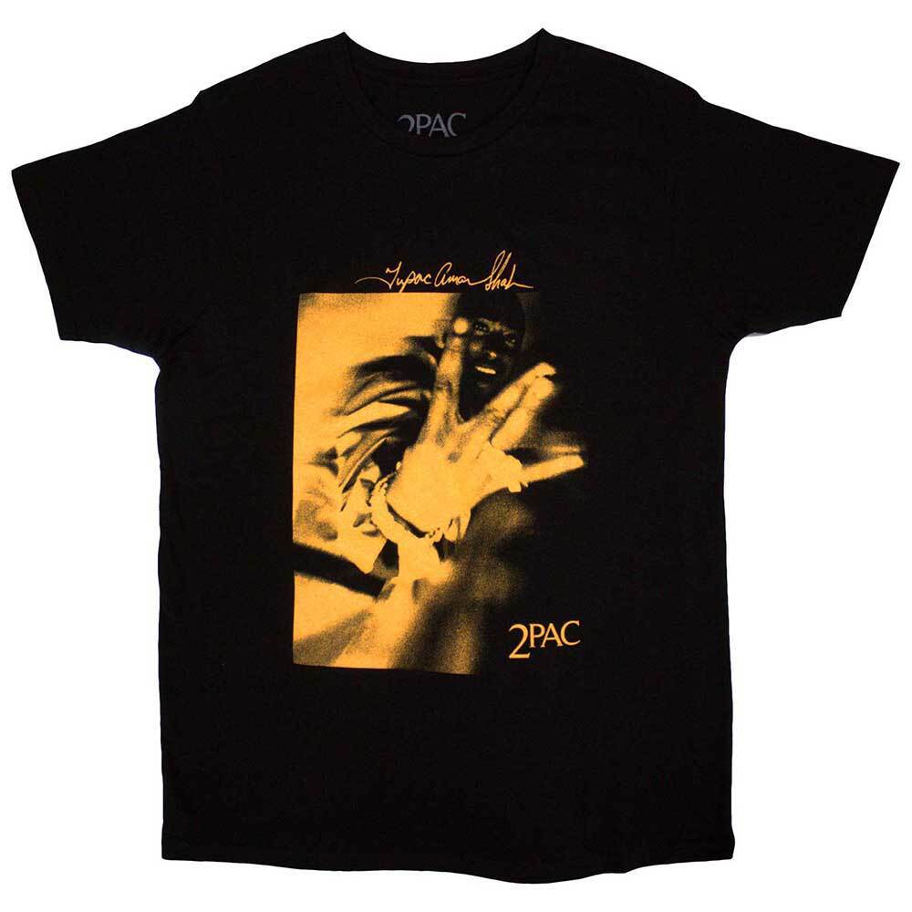 

Tupac Fingers Orange Tone T-Shirt Black New Unisex T-Shirt S