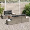 VidaXL Ensemble de Canapés de Jardin 6 Pièces avec Coussins Gris Poly Rattan Acacia 3347895